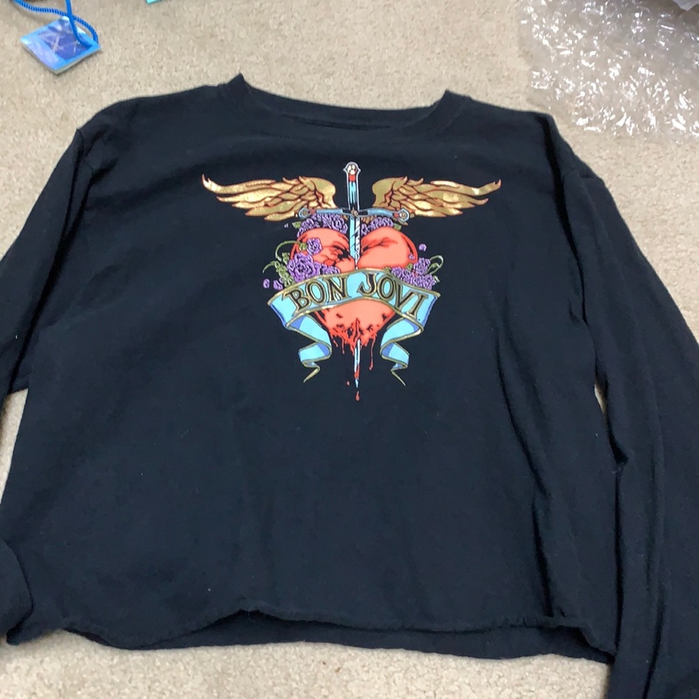 Bon Jovi girls long sleeve shirt (cropped)